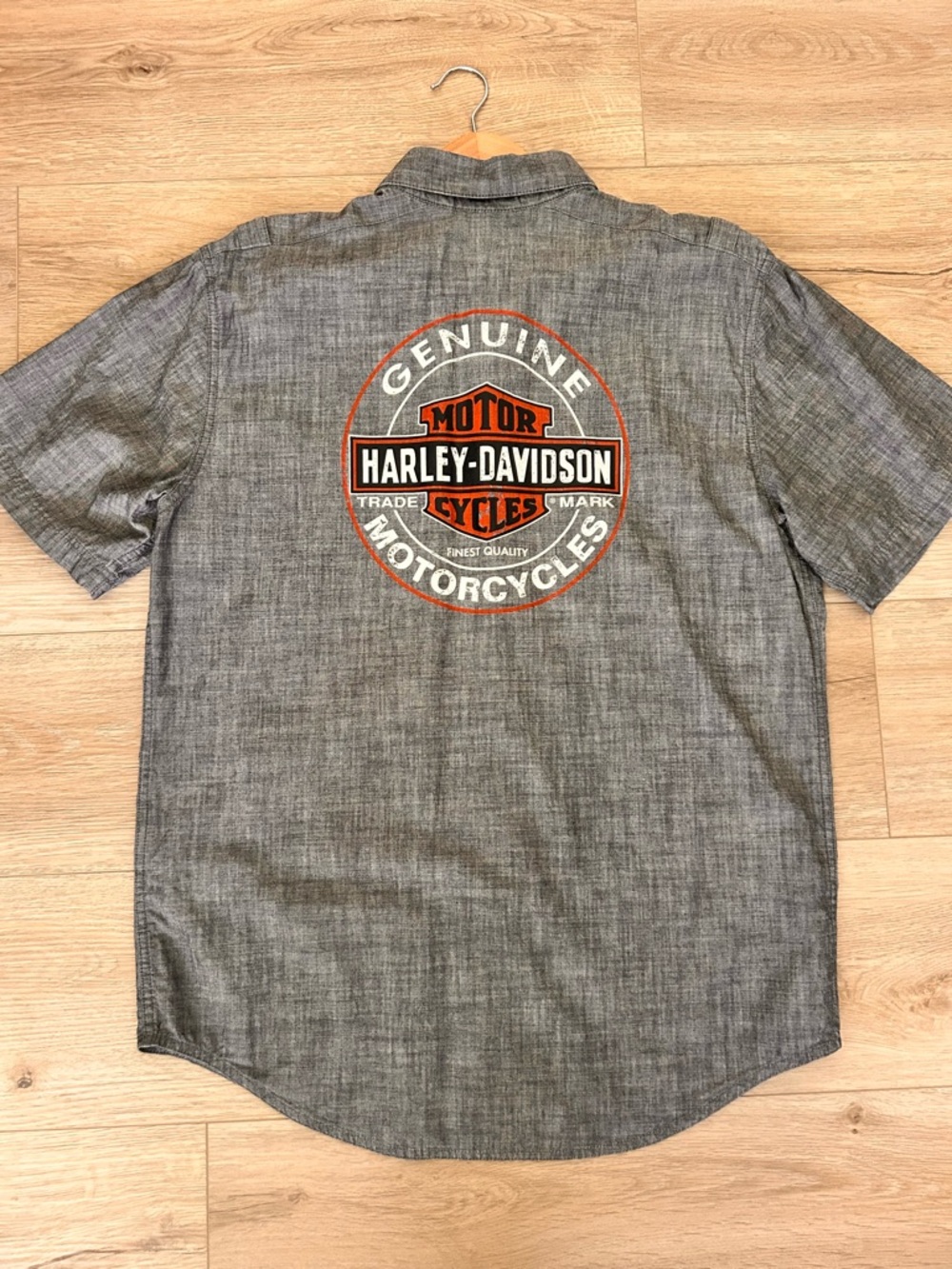 Harley-Davidson Gray Short Sleeve Button-Down